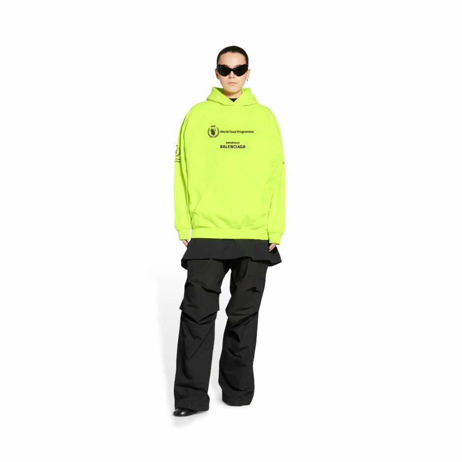 Women BALENCIAGA Sweatshirts & Hoodies | Women'S Wfp Hoodie Medium Fitin Fluo Yellow