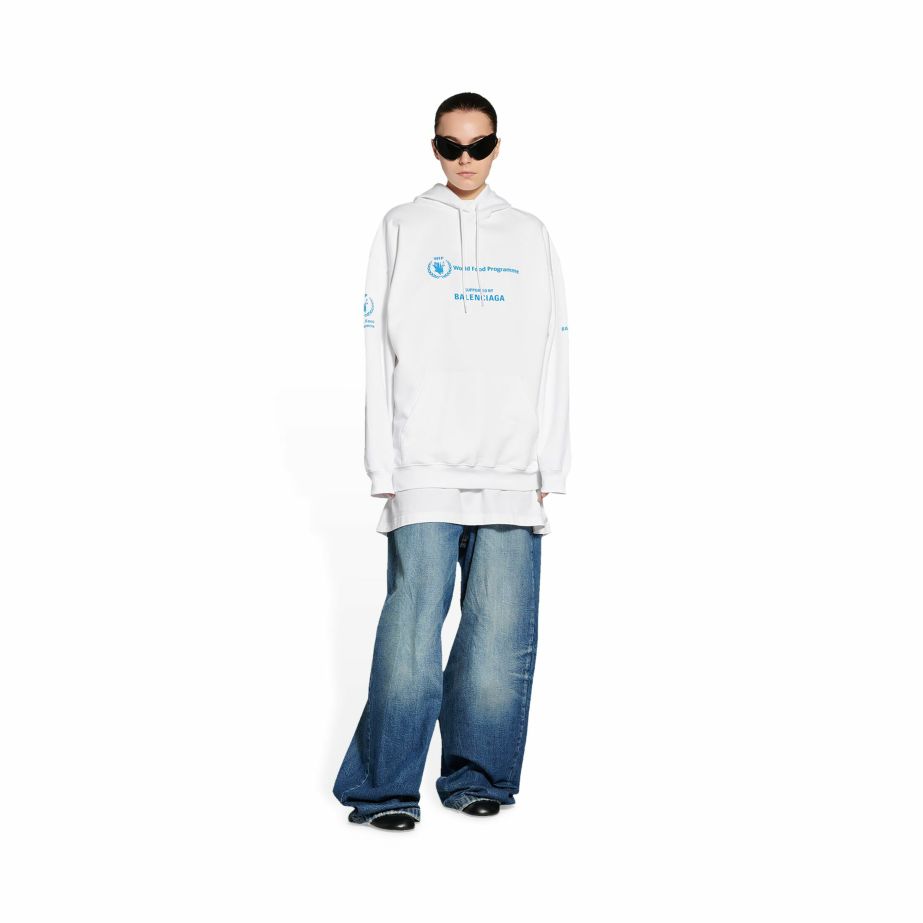 Women BALENCIAGA Sweatshirts & Hoodies | Women'S Wfp Hoodie Medium Fitin White